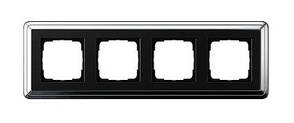 GIRA | 0214642 Рамка 4-местная black/silver Classix Gira